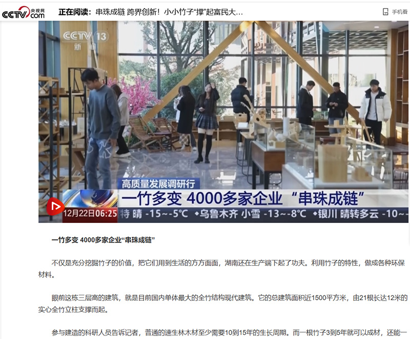 央視新聞—串珠成鏈 跨界創(chuàng)新！小小竹子“撐”起富民大產(chǎn)業(yè)