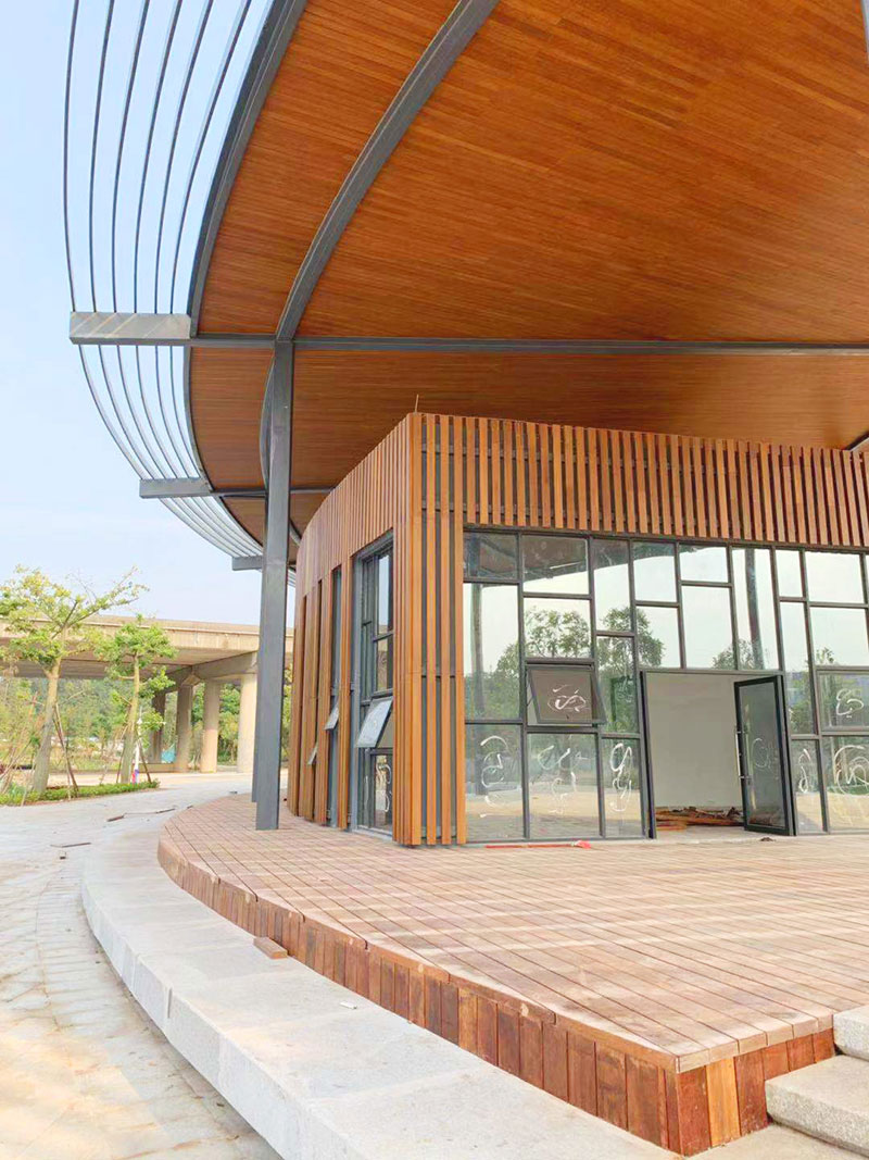 竹天花、竹墻面